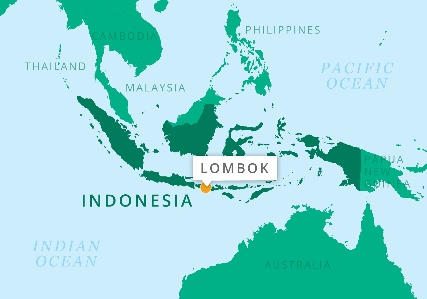 Karte Lombok, Indonesien