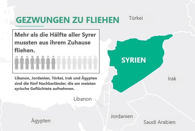 Syria-infographik deutsch mit Rahmen Infographik Syrien