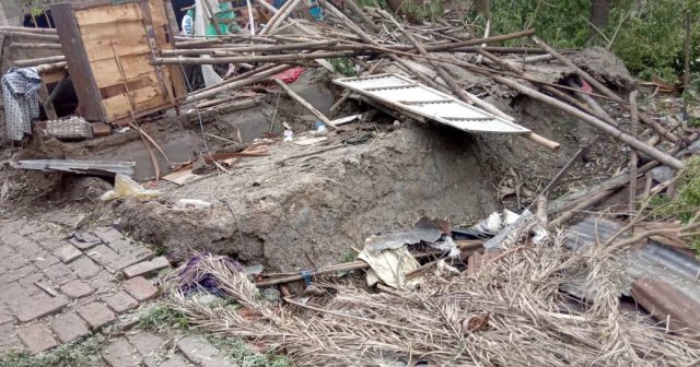 Zerstörte Häuser auf den Sundarban-Inseln