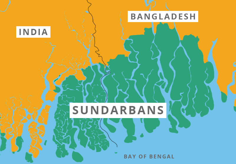 Sundarban-Inseln-Karte