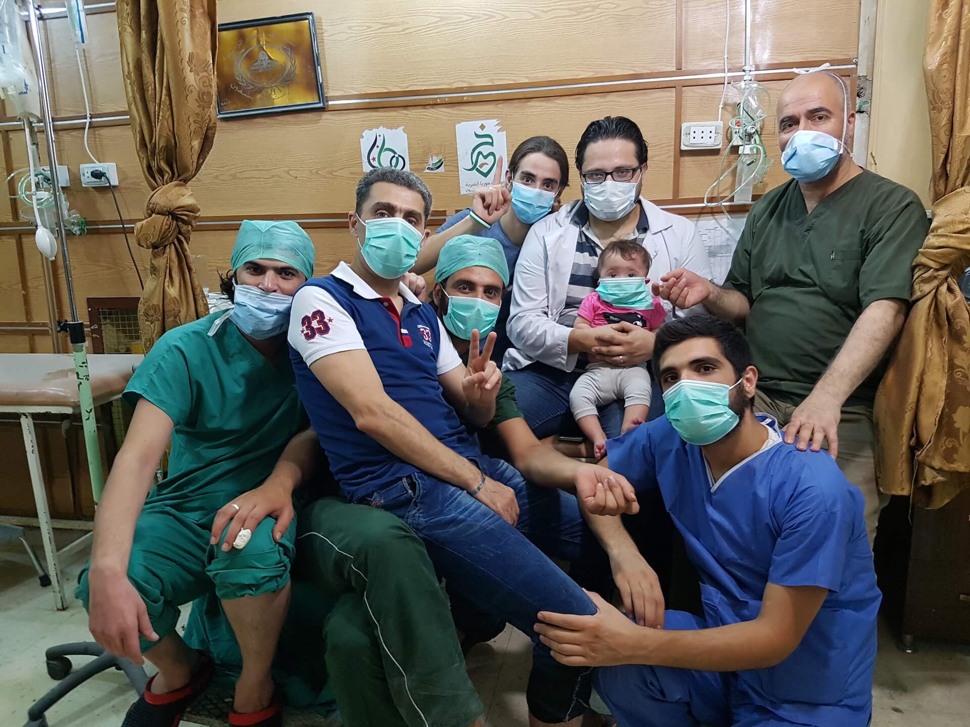 Ärzteteam in einem Nothospital in Aleppo