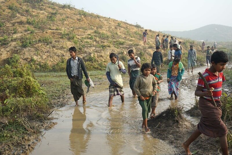 Die Flüchtlingscamps der Rohingya sind von Erdrutschen und Überschwemmungen bedroht