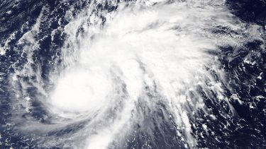 Eine Satellitenaufnahme des Taifuns Goni