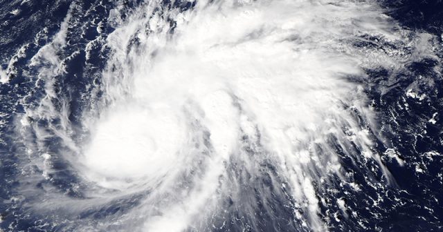 Eine Satellitenaufnahme des Taifuns Goni